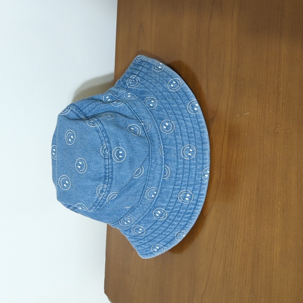 Denim Smiley Face Bucket Hat - Picture 2 of 5